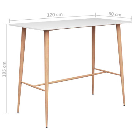Ensemble Table mange debout Scandinave avec 4 tabourets - Blanc - Bois et métal 