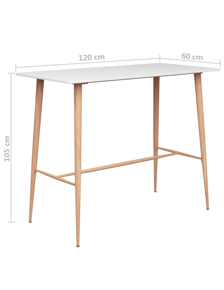 Ensemble Table mange debout Scandinave avec 4 tabourets - Blanc - Bois et métal 
