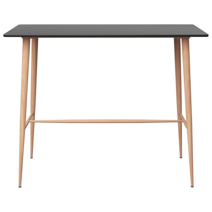Ensemble Table mange debout Scandinave avec 4 tabourets - Noir et blanc - Bois et métal 