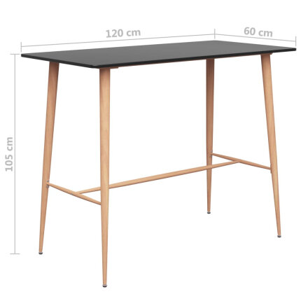 Ensemble Table mange debout Scandinave avec 4 tabourets - Noir et blanc - Bois et métal 