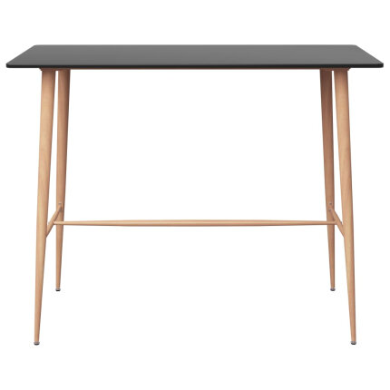 Ensemble Table mange debout Scandinave avec 6 tabourets - Noir et blanc - Bois et métal 