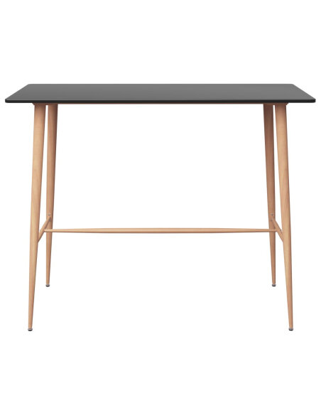 Ensemble Table mange debout Scandinave avec 6 tabourets - Noir et blanc - Bois et métal 