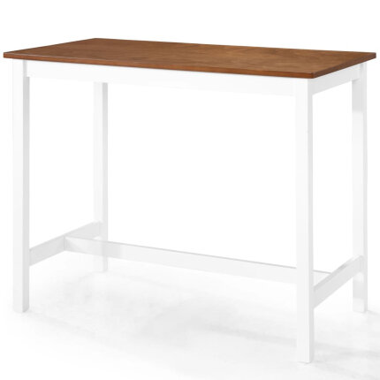 Ensemble Table mange debout Campagne avec 4 tabourets - Marron et blanc 