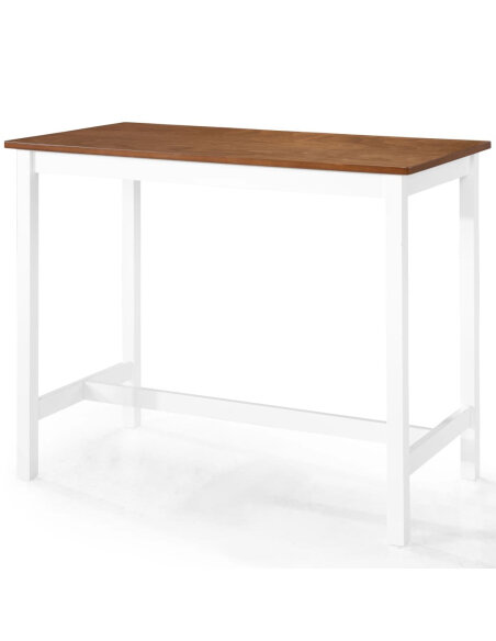 Ensemble Table mange debout Campagne avec 4 tabourets - Marron et blanc 