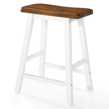 Ensemble Table mange debout Campagne avec 4 tabourets - Marron et blanc 