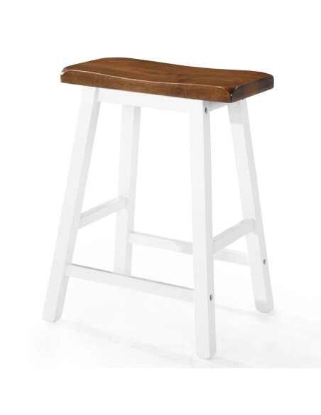 Ensemble Table mange debout Campagne avec 4 tabourets - Marron et blanc 