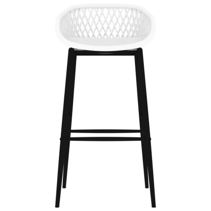 Ensemble Table mange debout Scandinave avec 6 tabourets - Blanc - Bois et métal 