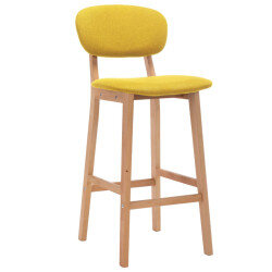 Tabourets de bar en lot de 2 en tissu Jaune   2