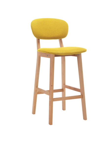 Tabourets de bar en lot de 2 en tissu Jaune  