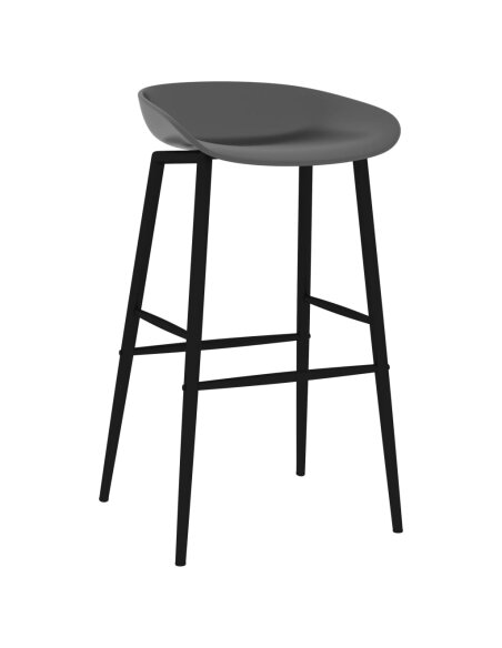 Ensemble Table mange debout Scandinave avec 6 tabourets - Blanc et gris - Bois et métal  Ensemble Table mange debout Scandinave avec 6 tabourets - Blanc et gris - Bois et métal