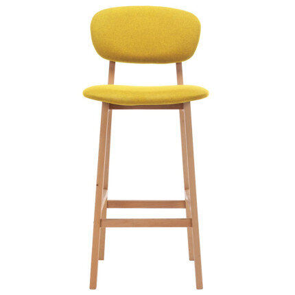 Tabourets de bar en lot de 2 en tissu Jaune