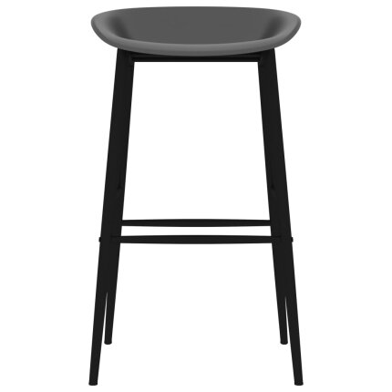 Ensemble Table mange debout Scandinave avec 6 tabourets - Blanc et gris - Bois et métal