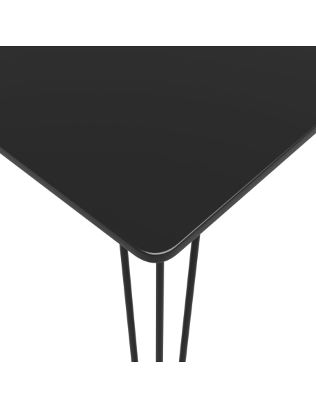 Ensemble Table mange debout Industriel avec 4 tabourets - Noir et blanc - Bois et métal 