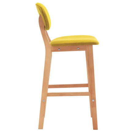 Tabourets de bar en lot de 2 en tissu Jaune