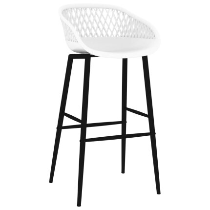 Ensemble Table mange debout Industriel avec 4 tabourets - Noir et blanc - Bois et métal