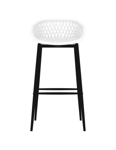 Ensemble Table mange debout Industriel avec 4 tabourets - Noir et blanc - Bois et métal 