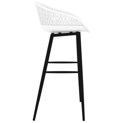 Ensemble Table mange debout Industriel avec 4 tabourets - Noir et blanc - Bois et métal