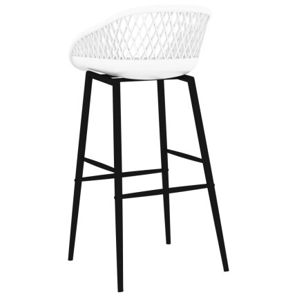 Ensemble Table mange debout Industriel avec 4 tabourets - Noir et blanc - Bois et métal