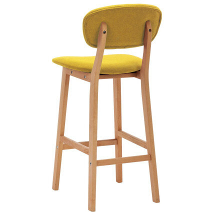 Tabourets de bar en lot de 2 en tissu Jaune