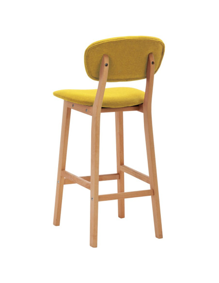 Tabourets de bar en lot de 2 en tissu Jaune  