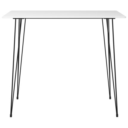 Ensemble Table mange debout Scandinave avec 4 tabourets - Blanc - Bois et métal 