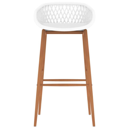 Ensemble Table mange debout Scandinave avec 4 tabourets - Blanc - Bois et métal 