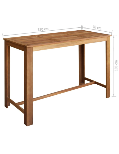 Ensemble Table mange debout Bohème avec 6 tabourets Bois massif d'acacia 