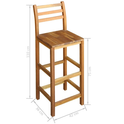 Ensemble Table mange debout Bohème avec 6 tabourets Bois massif d'acacia