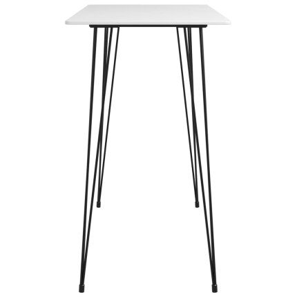 Ensemble Table mange debout Scandinave avec 4 tabourets - Blanc et gris - Bois et métal