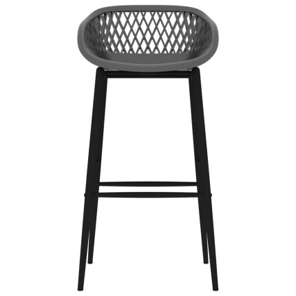 Ensemble Table mange debout Scandinave avec 4 tabourets - Blanc et gris - Bois et métal