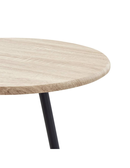 Ensemble Table mange debout Industriel avec 2 tabourets - Chêne - Bois et pied en métal 