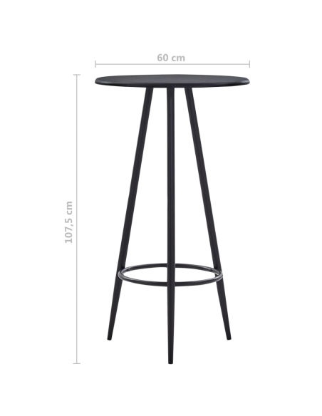 Ensemble Table mange debout Industriel avec 2 tabourets - Noir - Bois et pied en métal 