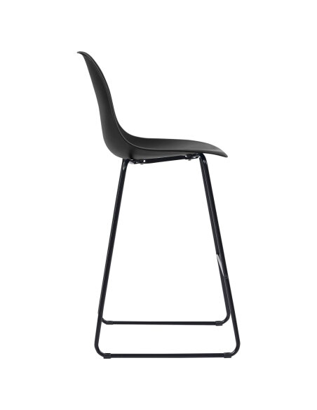 Ensemble Table mange debout Industriel avec 2 tabourets - Blanc - Bois et pied en métal 