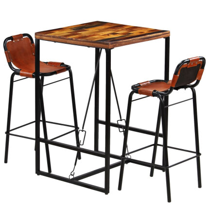 Ensemble Table mange debout Industriel avec 2 tabourets 