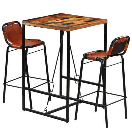 Ensemble Table mange debout Industriel avec 2 tabourets 