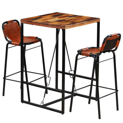 Ensemble Table mange debout Industriel avec 2 tabourets 