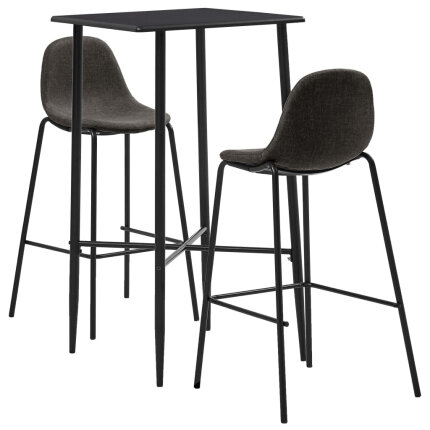 Ensemble Table mange debout Industriel avec 2 tabourets - Noir - Bois et pied en métal 