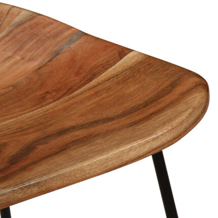 Tabourets de bar industriel en lot de 2 en bois massif d'acacia Brun  {attributes}