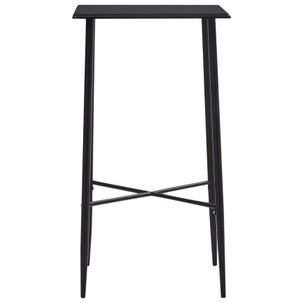 Ensemble Table mange debout Industriel avec 2 tabourets - Noir - Bois et pied en métal 