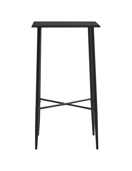 Ensemble Table mange debout Industriel avec 2 tabourets - Noir - Bois et pied en métal 