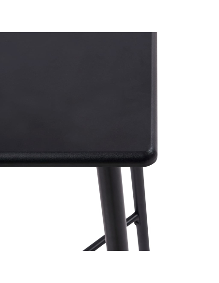 Ensemble Table mange debout Industriel avec 2 tabourets - Noir - Bois et pied en métal 