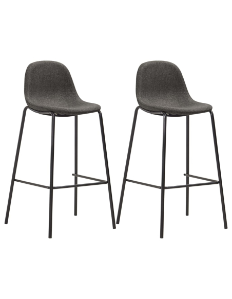 Ensemble Table mange debout Industriel avec 2 tabourets - Noir - Bois et pied en métal 