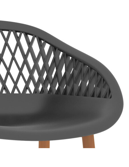 Ensemble Table mange debout Scandinave avec 4 tabourets - Noir et gris - Bois et métal 