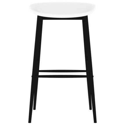 Ensemble Table mange debout Scandinave avec 4 tabourets - Noir et blanc - Bois et métal 