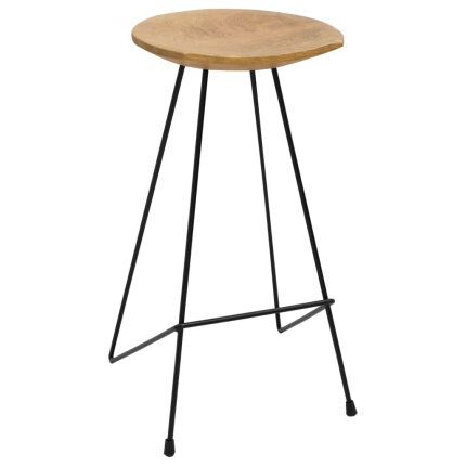 Ensemble Table mange debout Scandinave avec 2 tabourets - Noir - Métal et Bois 