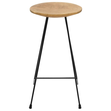 Ensemble Table mange debout Scandinave avec 2 tabourets - Noir - Métal et Bois 