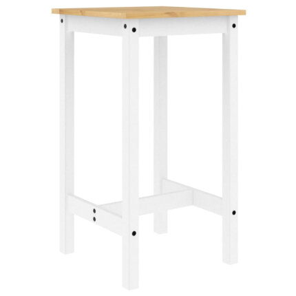 Ensemble Table mange debout Campagne avec 2 tabourets - Blanc - Bois massif de pin 