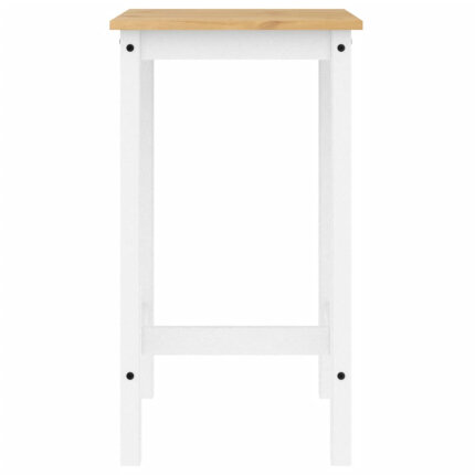 Ensemble Table mange debout Campagne avec 2 tabourets - Blanc - Bois massif de pin 