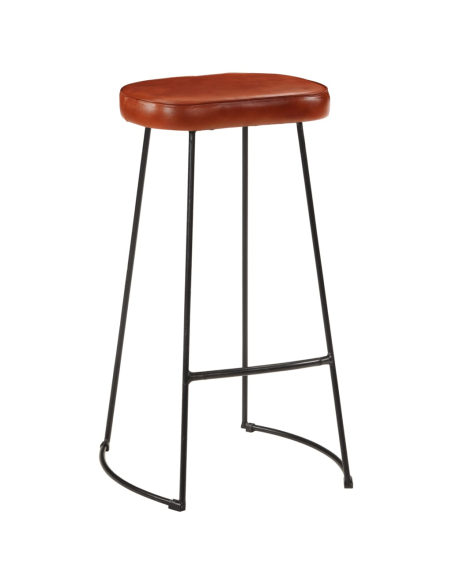 Ensemble Table mange debout Industriel avec 6 tabourets - Marron - Bois massif de manguier et fer 