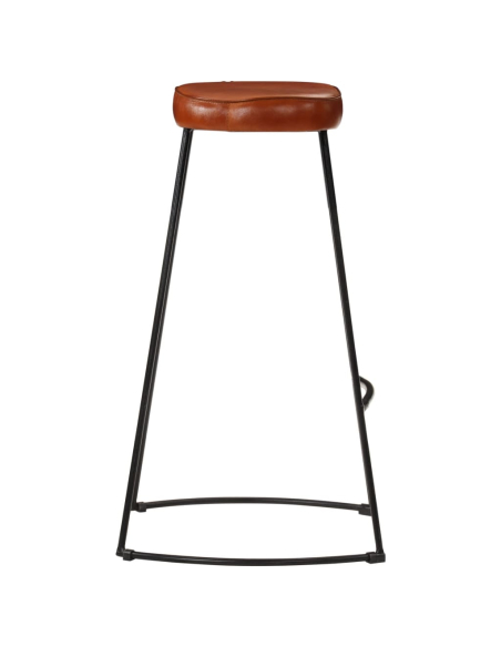 Ensemble Table mange debout Industriel avec 6 tabourets - Marron - Bois massif de manguier et fer 